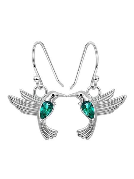 

JFN Alloy Rhinestone Hummingbird Earrings, Green, Earrings