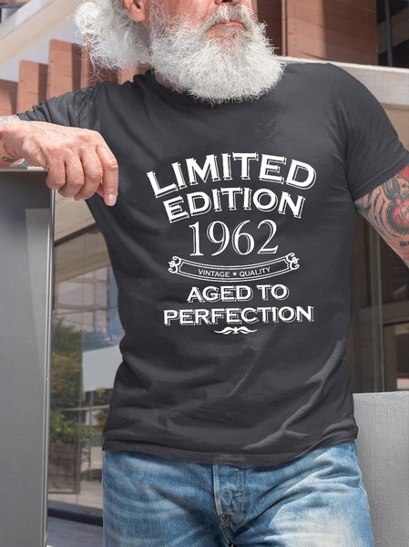 

Limited Edition 1962 60th Birthday Funny Letter Print T-Shirt, Deep gray, T-shirts