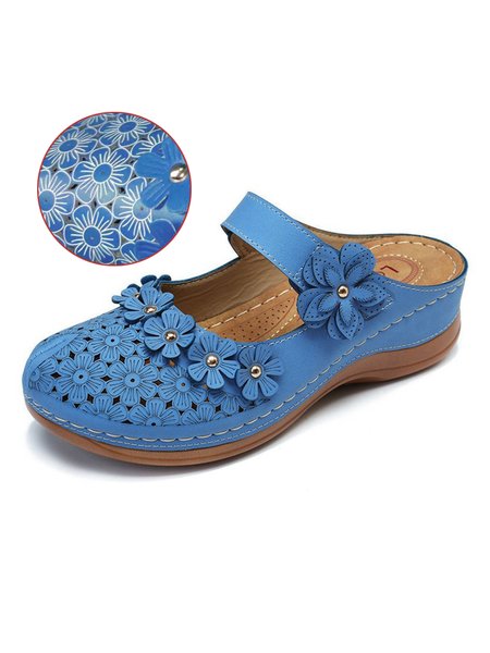 

JFN Retro Three-dimensional Flower Decoration Hollow Slipper, Deep blue, Women Shoes>>Women's Shoes>>Women sandals Slippers