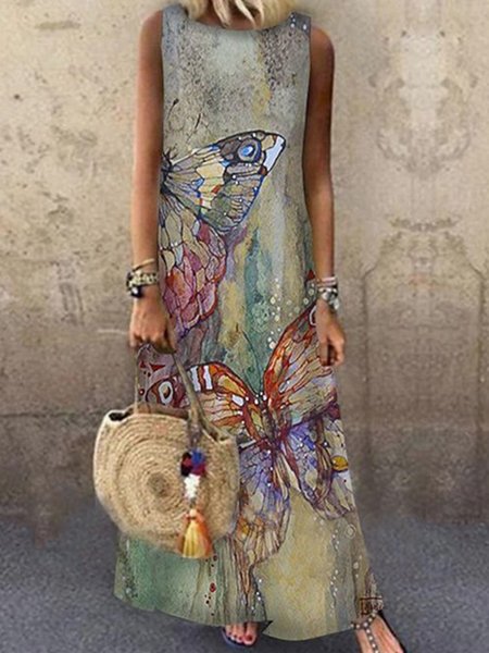 

Floral Crew Neck Elegant Short Sleeve Knit Dress, Multicolor, Dresses