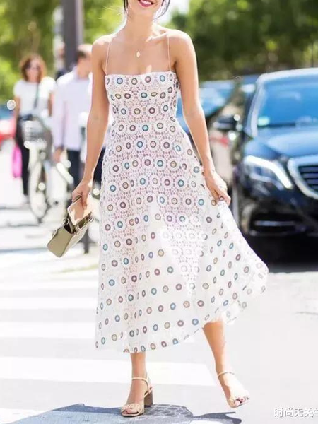 

Boho Square Neck Floral Short Sleeve Woven Dress, White, Boho dresses