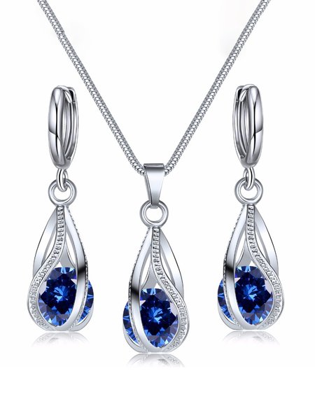 

Crystal Eearrings Necklace Set, Dark blue, Necklaces
