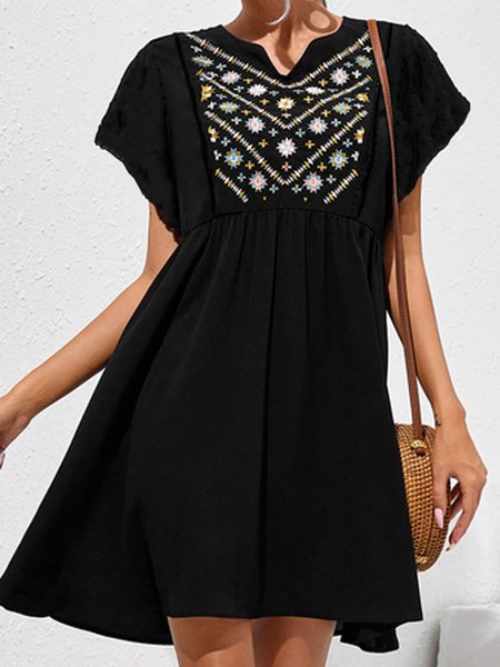 

Casual Loosen Short Sleeve women Dress, Black, Casual Dresses