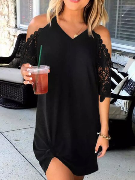 

Solid Loosen Casual Short Sleeve women Dress, Black, Dresses