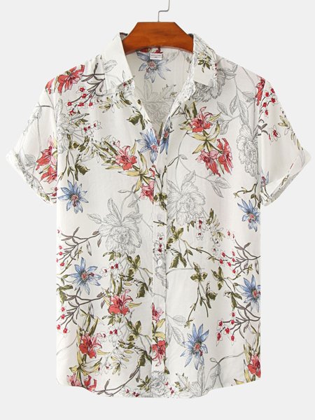 

Men's Casual Hawaiian Resort Style Short Sleeve Printed Shirt, As picture, Shirts ＆ Blouse