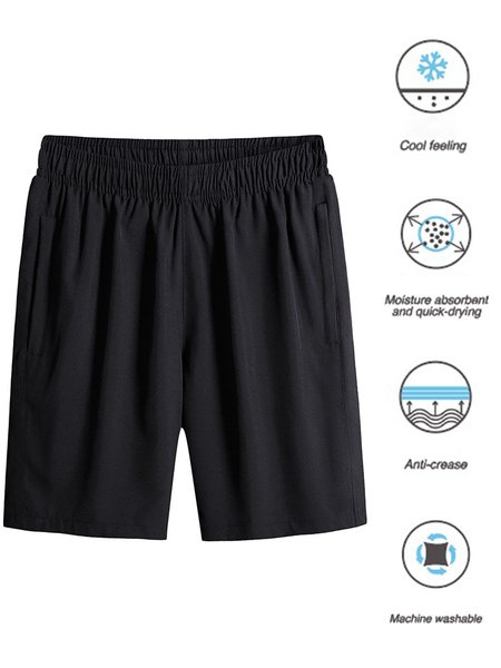 

Men's Summer Wrinkle Resistant Athleisure Shorts, Black, Shorts