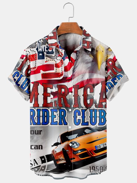 

Men's Printed Casual Breathable Hawaiian Short Sleeve Shirt, As picture, Men's Floral shirt