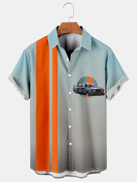 

Men's Printed Casual Breathable Hawaiian Short Sleeve Shirt, As picture, Men's Floral shirt