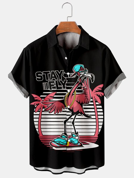 

Men's Printed Casual Breathable Hawaiian Short Sleeve Shirt, As picture, Men's Floral shirt