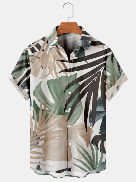 

Men's Printed Casual Breathable Hawaiian Short Sleeve Shirt, As picture, Men's Floral shirt