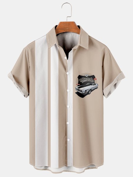 

Men's Printed Casual Breathable Hawaiian Short Sleeve Shirt, As picture, Men's Floral shirt