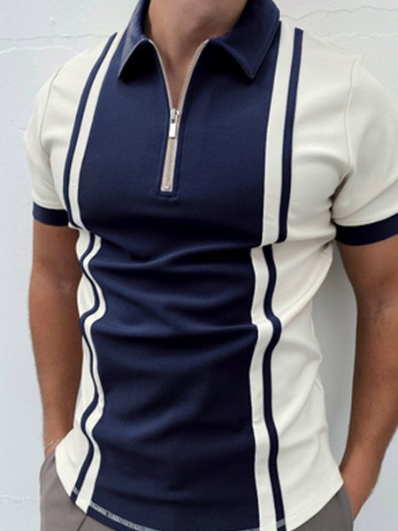 

Men's Casual Contrast Print Billiard Shirt POLO, As picture, Polos