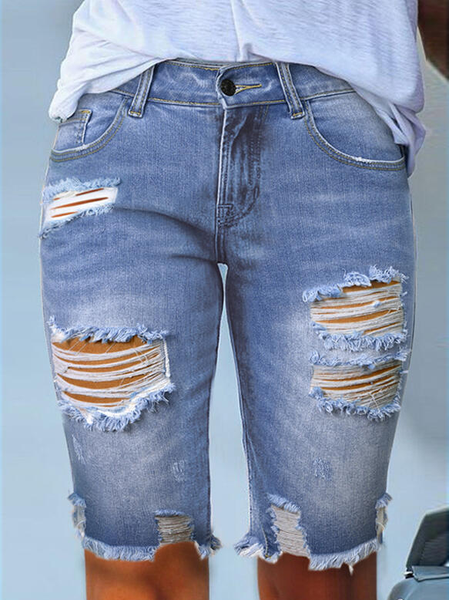 

Denim Shorts, Blue, Shorts