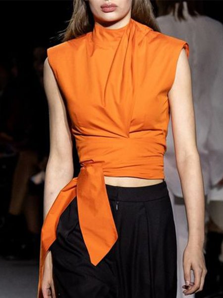 

Daily Elegant Regular Fit Short Sleeve Top, Orange, Tunics
