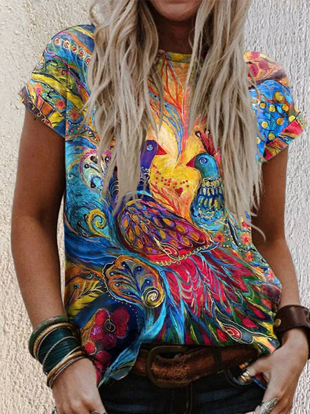 

Loosen Short Sleeve T-Shirt, Multicolor, T-Shirts