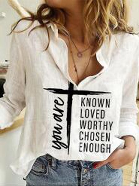 

Loosen Cotton Long Sleeve Blouse, Off white, Blouses & Shirts