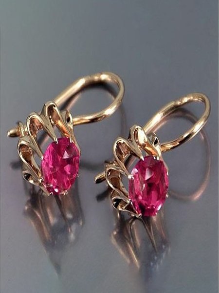 

JFN Simple Crystal Earrings, Deep pink, Earrings