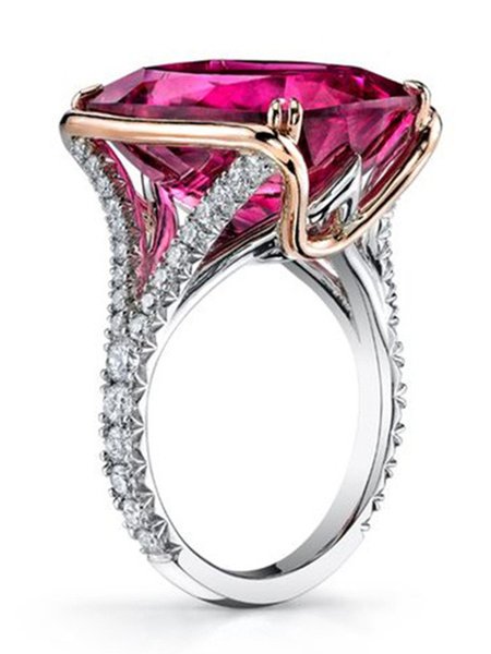 

Oval Pink Zircon Ring, Silver, Men's Accessories