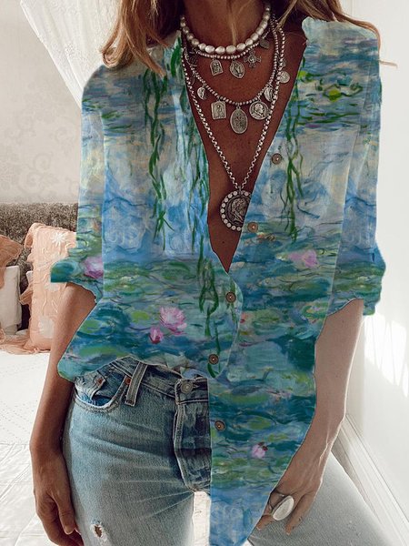 

JFN Collar Floral Casual Shirt, Blue, Shirts & Blouses