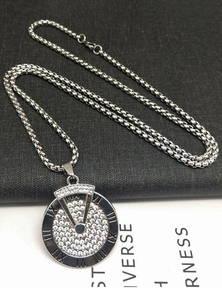

Men's Turning Time Disc Necklace, As picture, Men Necklaces