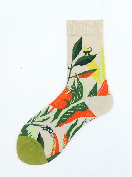

Trend Illustration Floral Plant Socks, Socks