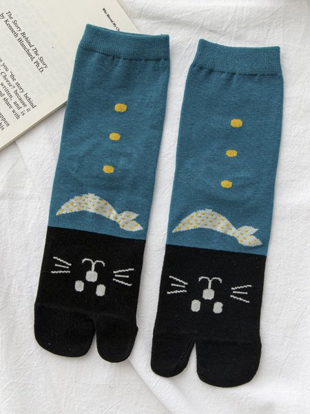 

Cat Tabby Socks, Blue, Socks