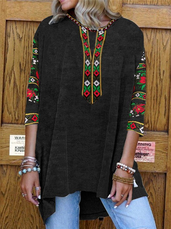 

Tribal Casual Regular Fit Long Sleeve T-Shirt, Black, Long sleeve tops