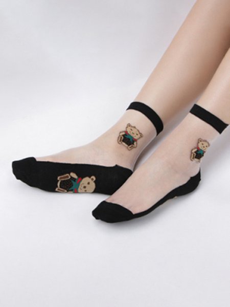 

Cat And Bear Crystal Socks, Color6, Socks