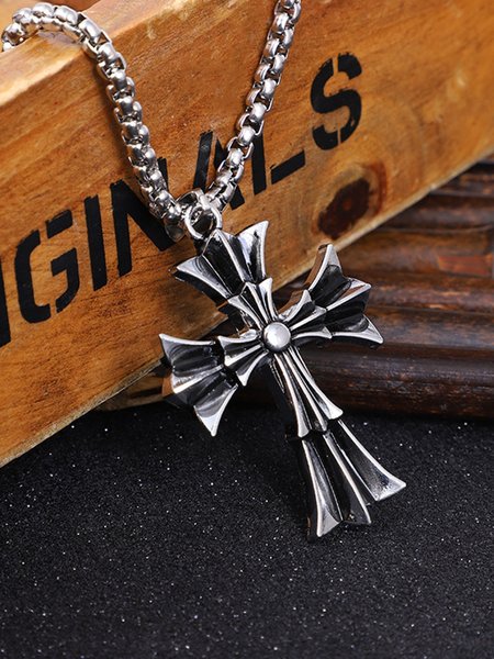 

Men's Crow Cross Necklace, As picture, Men's Accessories