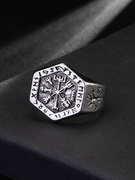 

Men's Viking Totem Compass Ring, Silver, Men Other Jewelry