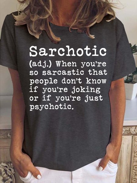 

Sarchotic Women's Short Sleeve T-Shirt, Deep gray, T-shirts