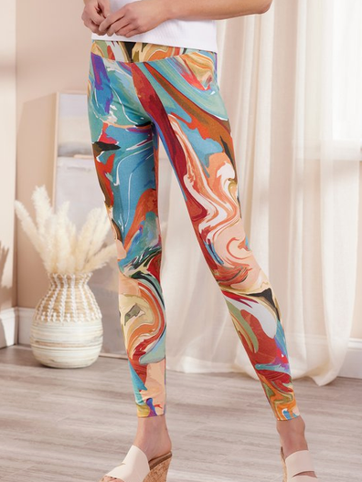

Cotton Blends Casual Ombre Pants, Multicolor, Pants