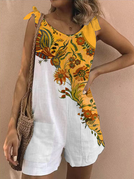 

Tribal Loosen Casual Jumpsuit & Romper, Yellow, Jumpsuits＆Rompers