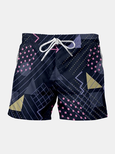 

Abstract Geometric Men's Beach Shorts, Purplish blue, Men's shorts