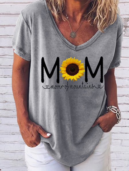 

Mom Sunflower Best Mother's Day Gift Shirts&Tops, Gray, T-shirts