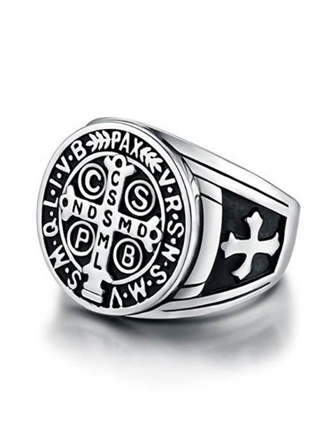 

Men's Cross Ring, Silver, Men's Accessories