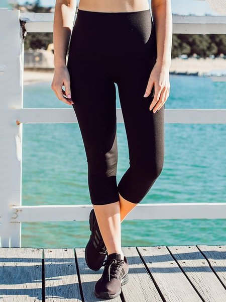 

Black Casual Solid Skinny Leggings, Leggings