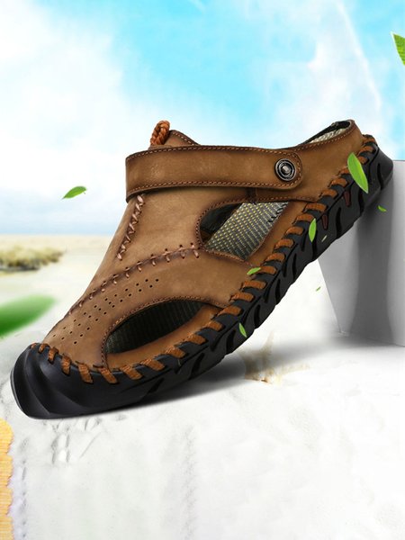 

JFN Men's Baotou Breathable Outdoor Beach Sandals, Khaki, Sandals