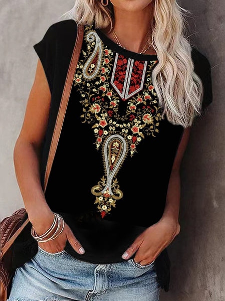 

Tribal Casual Loosen Knit Tank, Black, Tanks & Camis