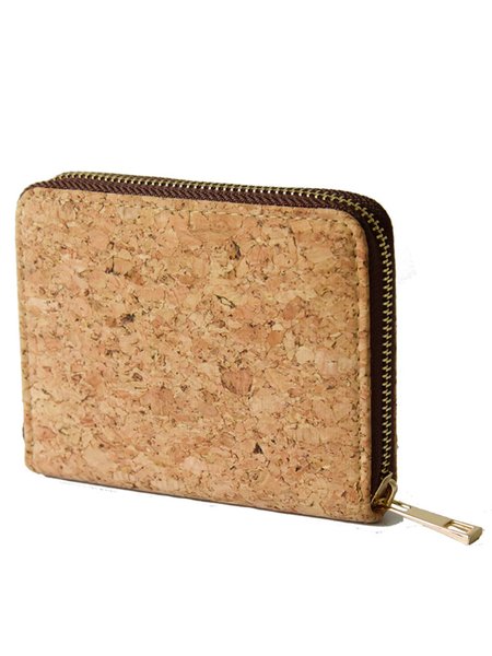 

Men's Natural Eco-Friendly Zipper Short Wallet, As picture, Men's Bags