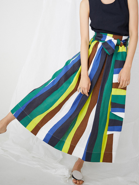 

Striped Daily Regular Fit Long Skirt, Multicolor, Maxi Skirts