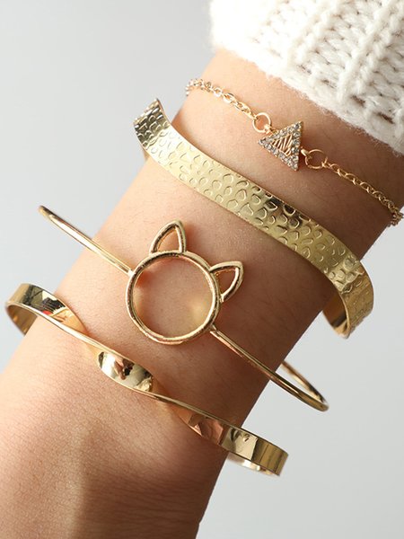 

Boho Cat Ears Metal Bracelet, As picture, Bracelets