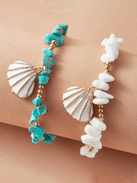 

2 Pcs Boho Shell Bracelet, As picture, Bracelets