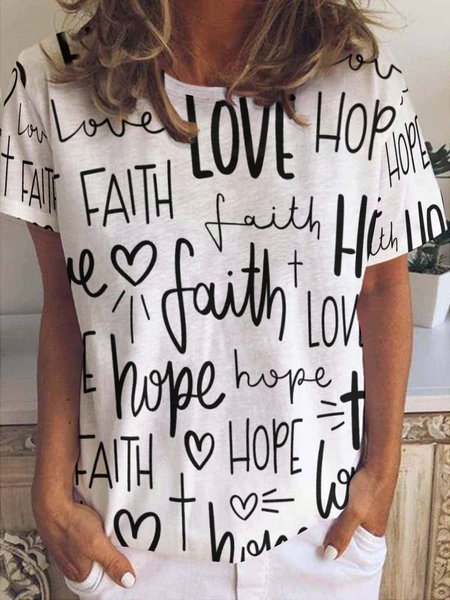 

Faith Hope Love Women's Short Sleeve T-Shirt, As picture, T-shirts