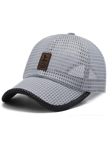 Men's Breathable Mesh Casual Hat, Light gray, Men Hats &Scarves&Gloves