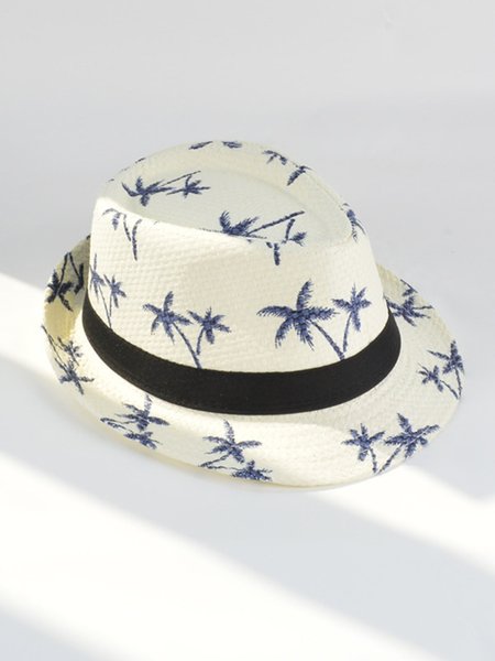 Men's Outdoor Sun Protection Straw Hat, White, Men's Accessories