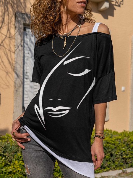 

Figure Casual Short Sleeve T-Shirt, Black, T-Shirts