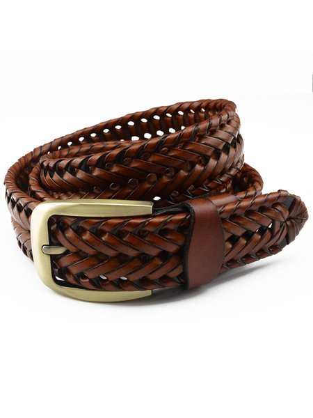 

Men's Vintage Versatile Braided Belt, Camel, Men Other Acc