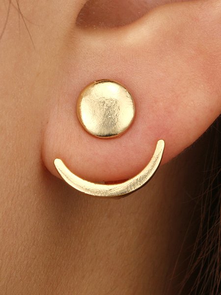 

Vintage Alloy Geometric Earrings, Golden, Earrings