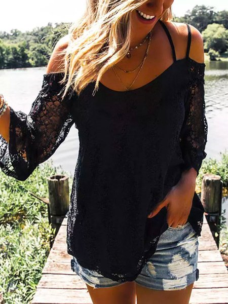 

Lace stitching spring new explosion style super nice casual ladies top, Multicolor, Shirts & Blouses
